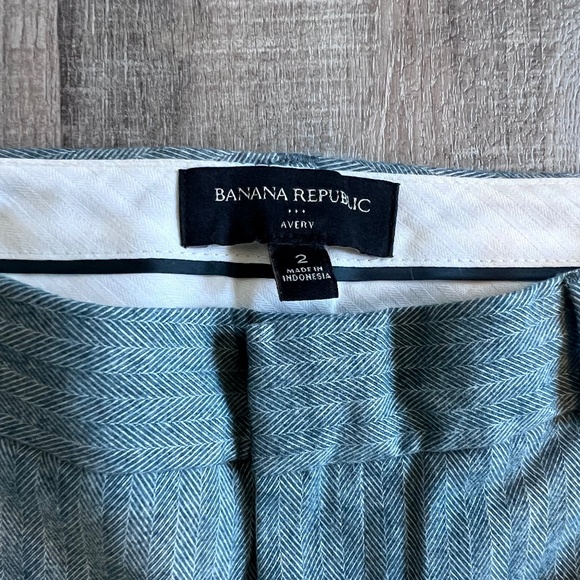 Banana Republic Teal Herringbone Trouser - Size 2 - Picture 1 of 10